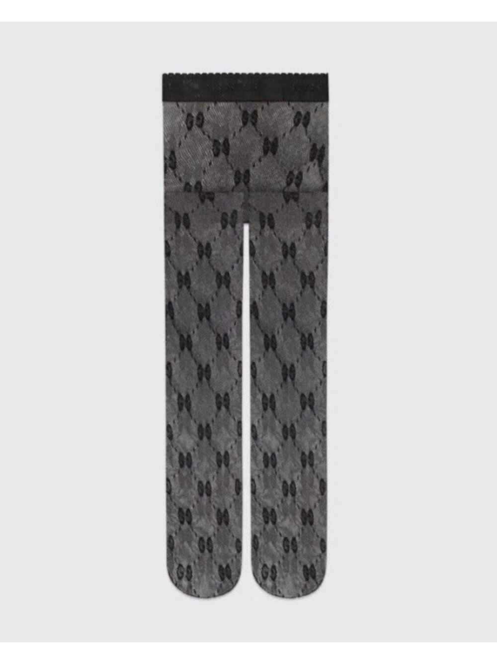 NEW Gucci Tights Lux GG Net Sparkly Silver & Black Women’s Size L Authentic